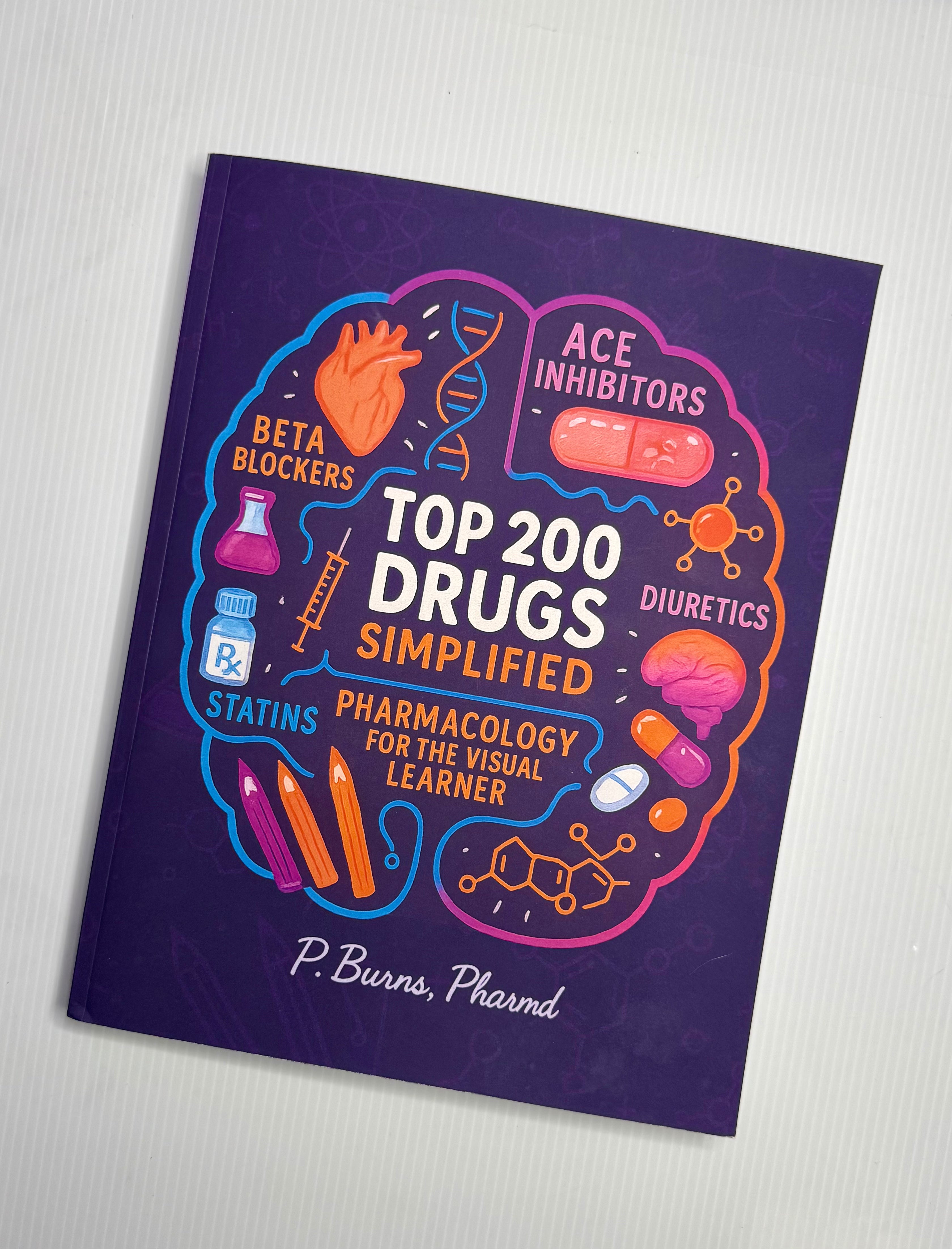 Top 200 Drugs Simplified: Pharmacology Coloring Book & Study Guide: Over 300+ pages of Clinical Pearls, Memory Aids, High-Yield Reviews